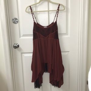 FREE PEOPLE maroon slip dress